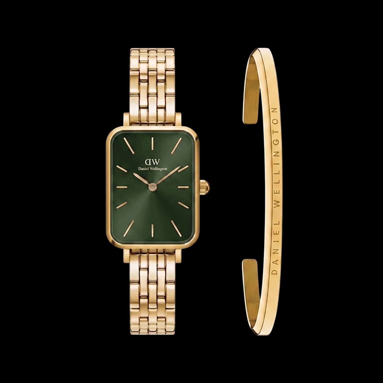 Montre Quadro 5-Link Élégante - Vert