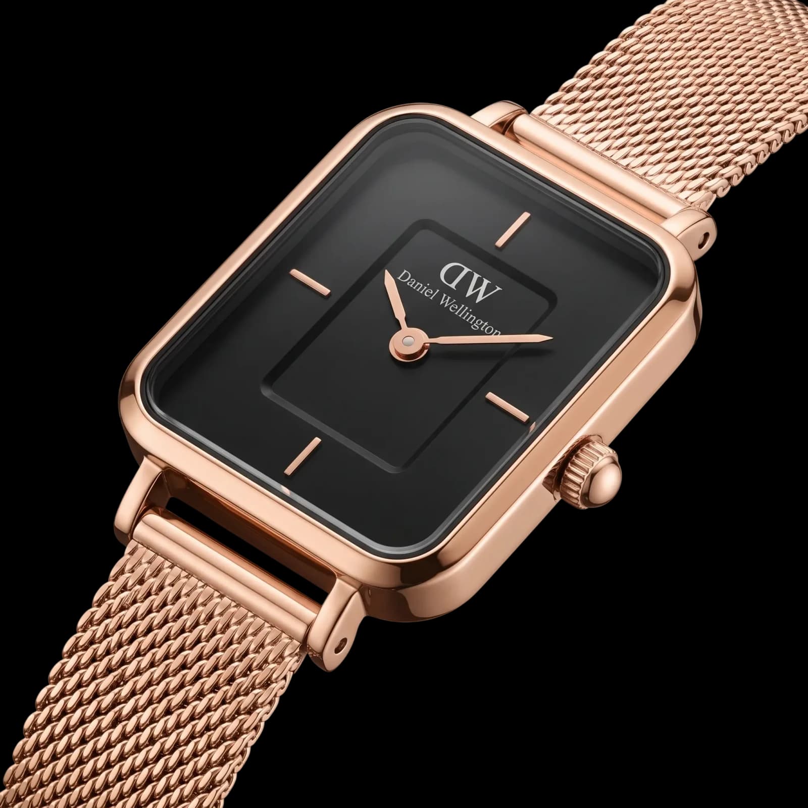 Montre Élégante Noir & Rose Gold