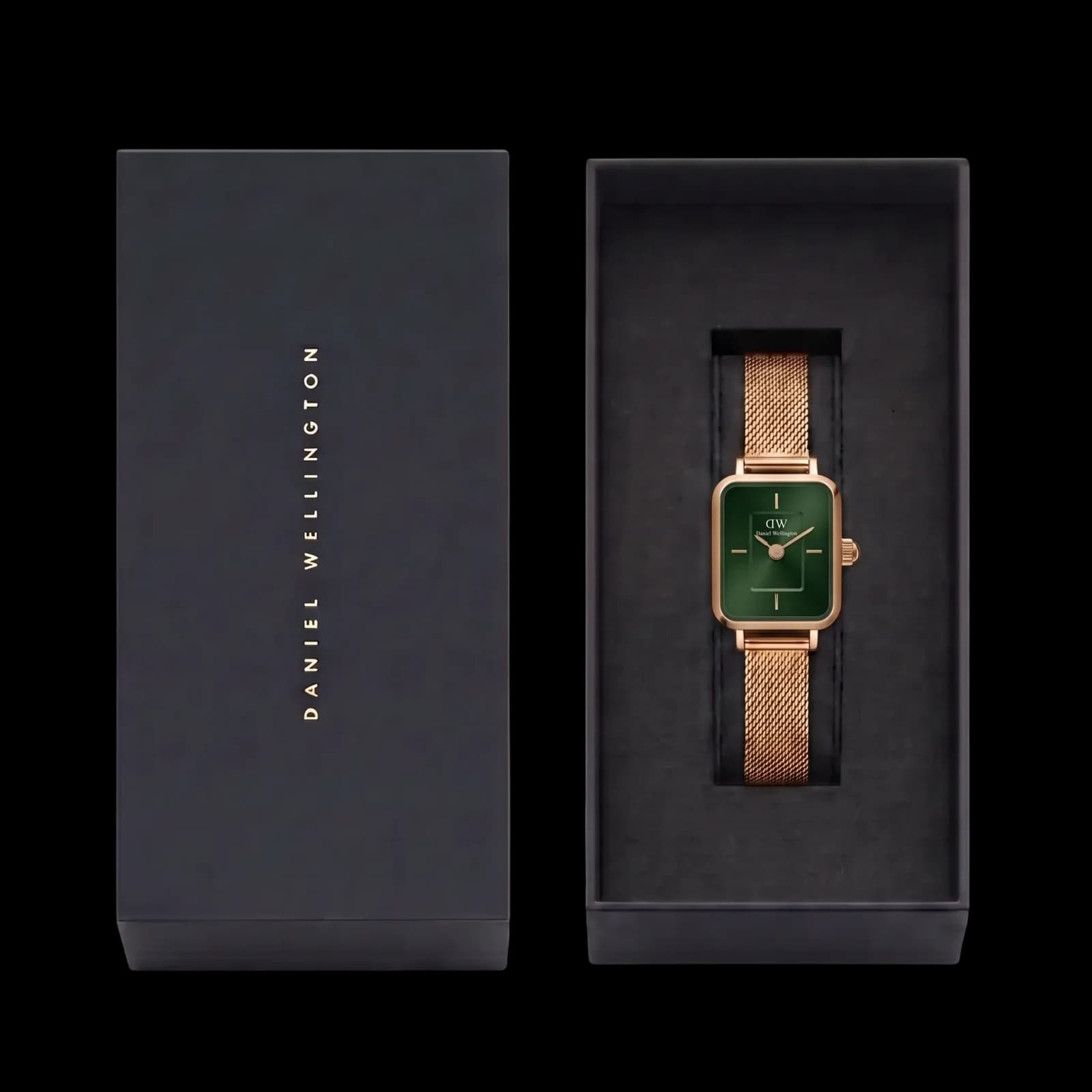 Montre Élégante Noir & Rose Gold