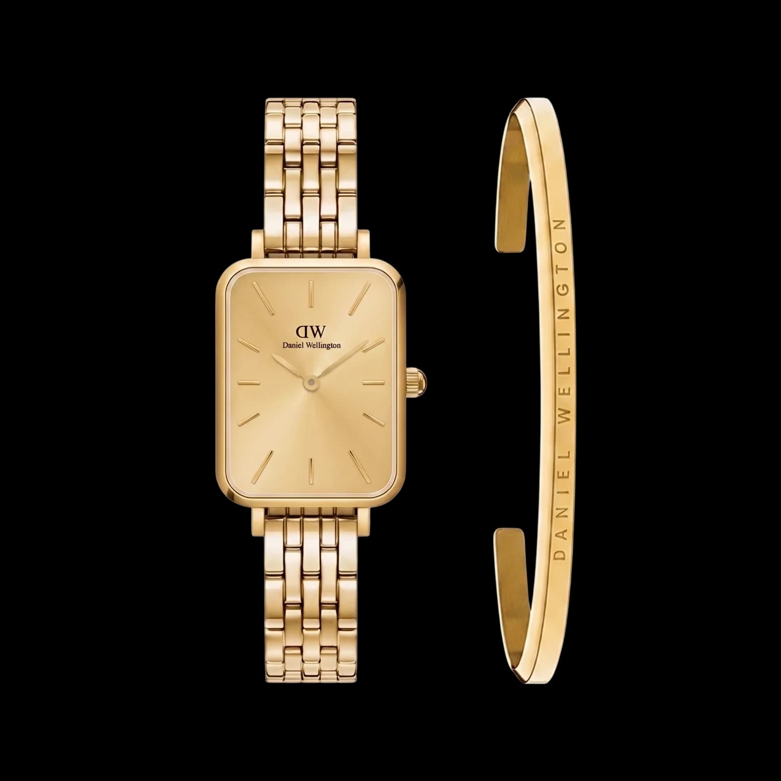 Montre Quadro 5-Link Élégante - Gold