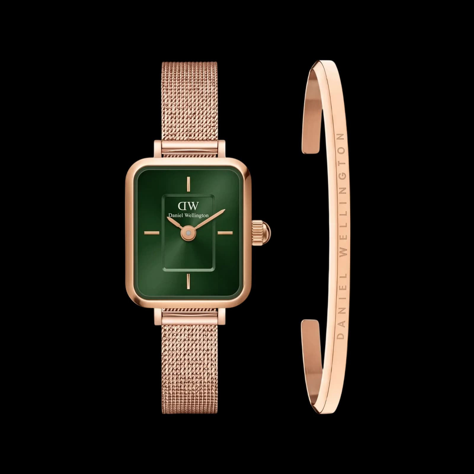 Montre Élégante Noir & Rose Gold